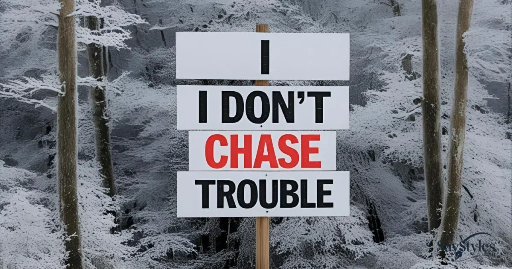 I don’t chase trouble