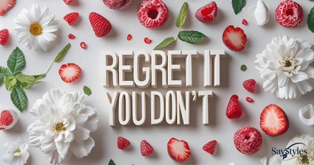 regret it if you don’t