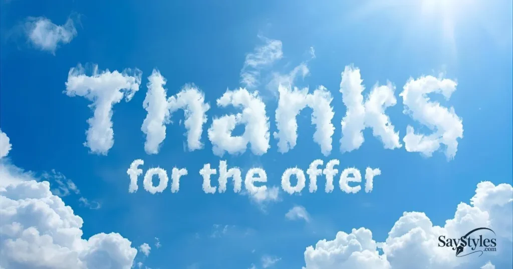 Thanks for the offer