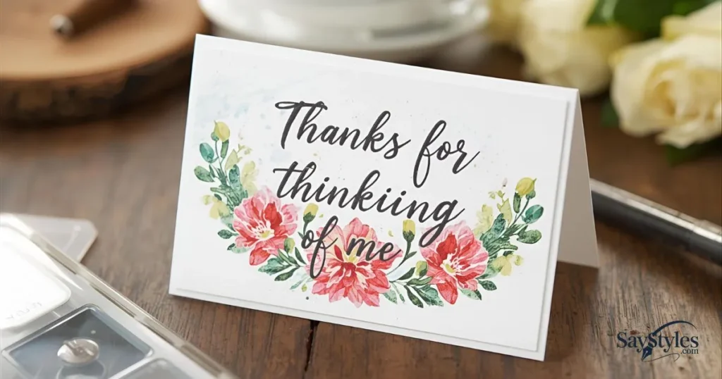 Thanks for thinking of me it means