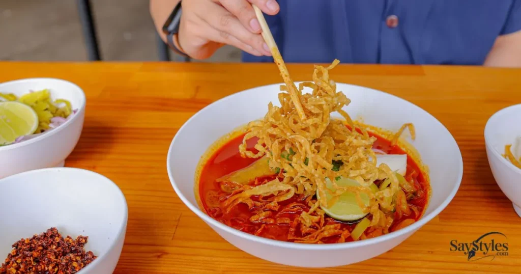 drink soup with chopsticks
